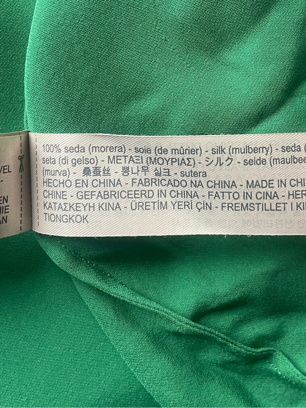 Massimo Dutti Silk Green Wrap Caftan Dress Midi Relaxed Fit Medium - Picture 5 of 8